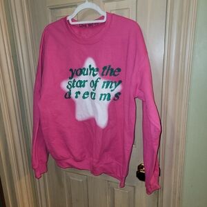 Misses Sz M Love You Pink Sweatshirt You Are the Star Of My Dreams